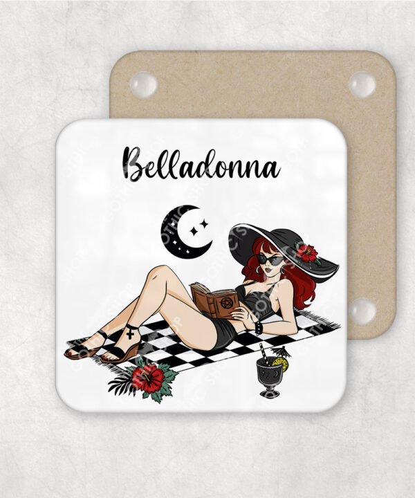 20624 goth lady personalised coaster 2