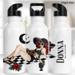 20626 goth lady personalised water bottle 1
