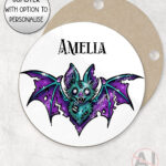 purple teal zombie bat gothic mug and/or coaster optional to personalise