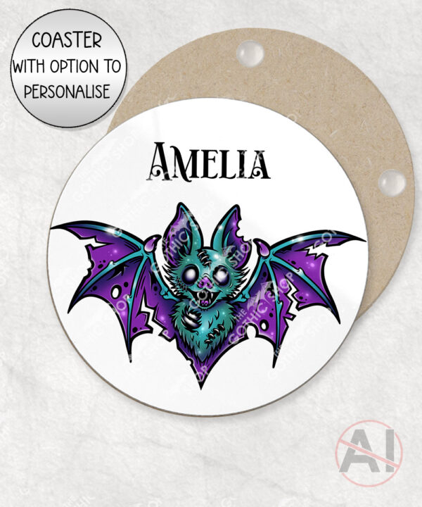 purple teal zombie bat gothic mug and/or coaster optional to personalise