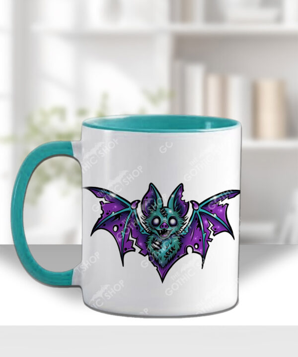 purple teal zombie bat gothic mug and/or coaster optional to personalise