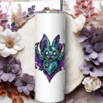 purple teal zombie bat gothic straight tumbler option to personalise