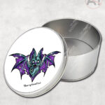 purple teal zombie bat gothic storage tin option to personalise