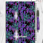 purple teal zombie bat gothic notebook journal option to personalise