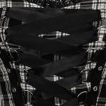 harley black & white tartan punk gothic dress by hell bunny