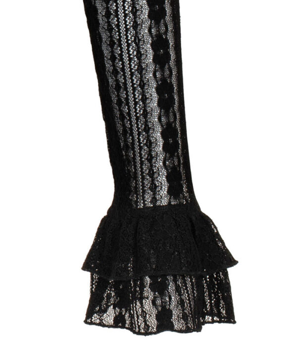 maude black floral lace gothic top by hell bunny