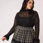 maude black floral lace gothic top by hell bunny