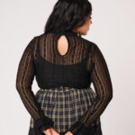 maude black floral lace gothic top by hell bunny