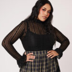 maude black floral lace gothic top by hell bunny