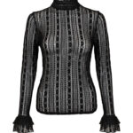 maude black floral lace gothic top by hell bunny