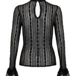 maude black floral lace gothic top by hell bunny