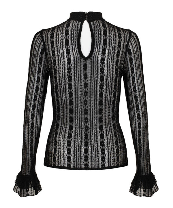 maude black floral lace gothic top by hell bunny