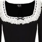 moira black lace & ribbon gothic lolita mini dress by hell bunny