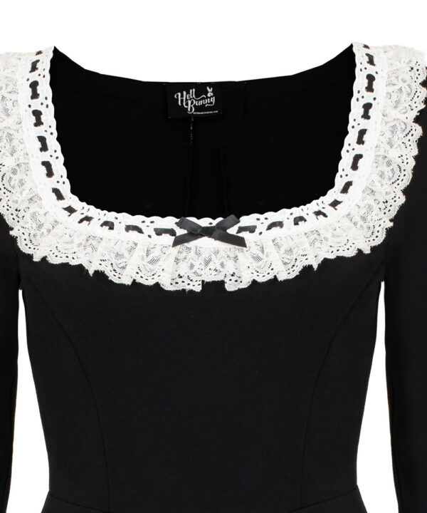 moira black lace & ribbon gothic lolita mini dress by hell bunny