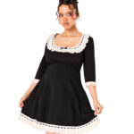 moira black lace & ribbon gothic lolita mini dress by hell bunny