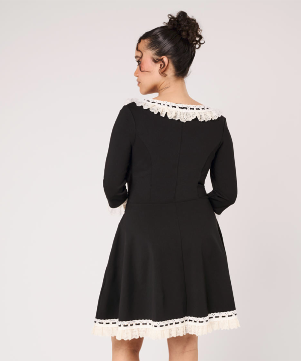 moira black lace & ribbon gothic lolita mini dress by hell bunny