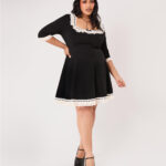 moira black lace & ribbon gothic lolita mini dress by hell bunny