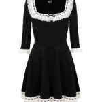 moira black lace & ribbon gothic lolita mini dress by hell bunny