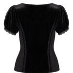 disenchanted black lace & velvet ribbon gothic top by hell bunny
