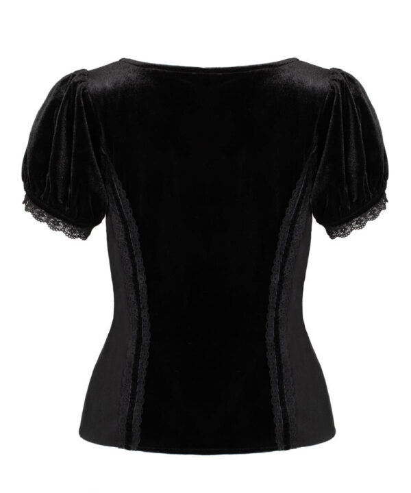 disenchanted black lace & velvet ribbon gothic top by hell bunny
