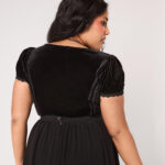 disenchanted black lace & velvet ribbon gothic top by hell bunny