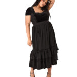 disenchanted black lace & velvet ribbon gothic top by hell bunny