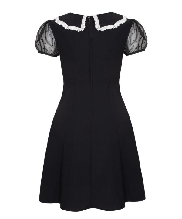 buffy white bat & lace black gothic mini dress by hell bunny