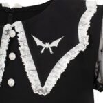 buffy white bat & lace black gothic mini dress by hell bunny