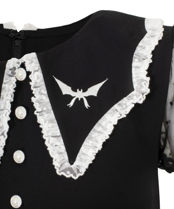 buffy white bat & lace black gothic mini dress by hell bunny