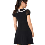 buffy white bat & lace black gothic mini dress by hell bunny
