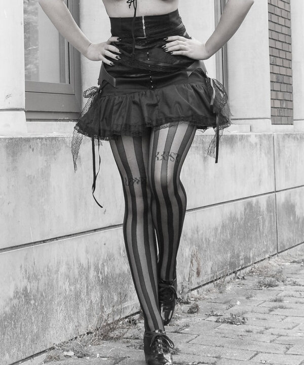 gothic black sheer stripe tights by pamela mann