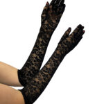 gothic black lace long opera gloves by pamela mann
