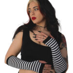 gothic black knitted fingerless gloves (copy)
