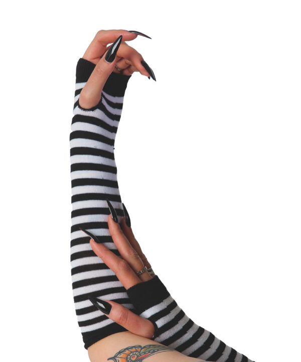 gothic black knitted fingerless gloves (copy)