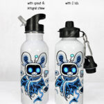 20666 robot bat gothic water bottle 1