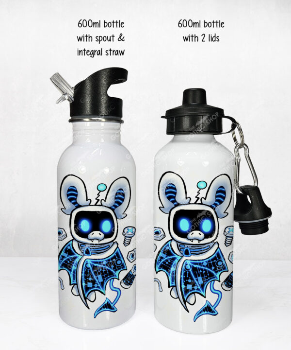 20666 robot bat gothic water bottle 1