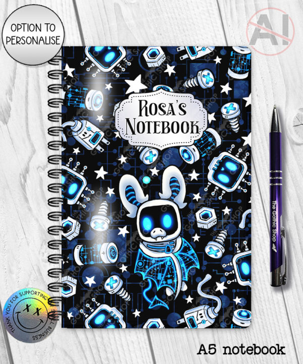 20668 robot bat gothic notebook 2