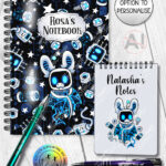20668 robot bat gothic notebook 4