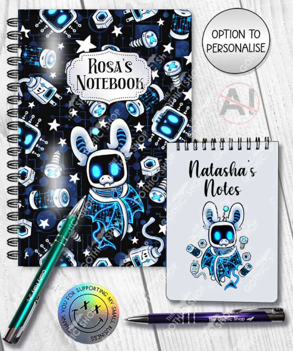 20668 robot bat gothic notebook 4