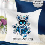 20669 robot bat gothic cushion 1