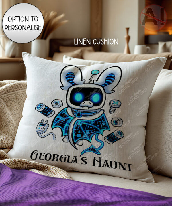 20669 robot bat gothic cushion 2