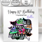 20677 spooky cupcakes gothic card birthday 1