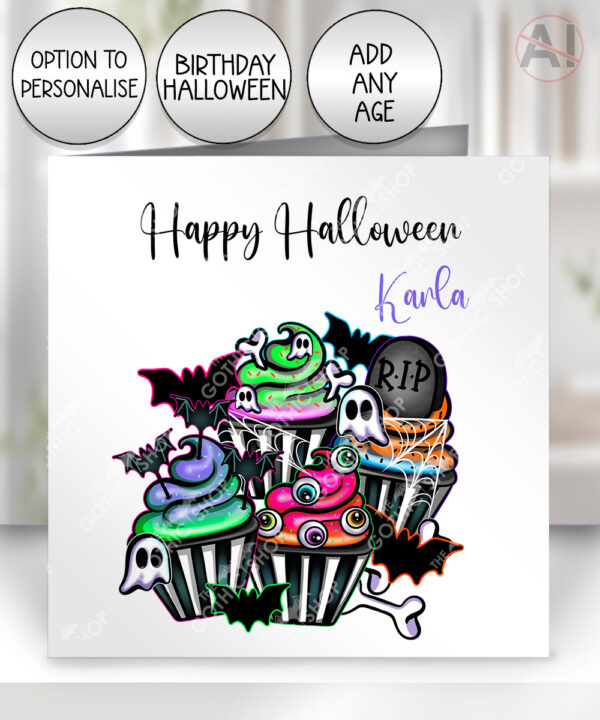 20677 spooky cupcakes gothic card birthday 2