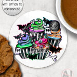 20678 spooky cupcakes gothic coaster 1