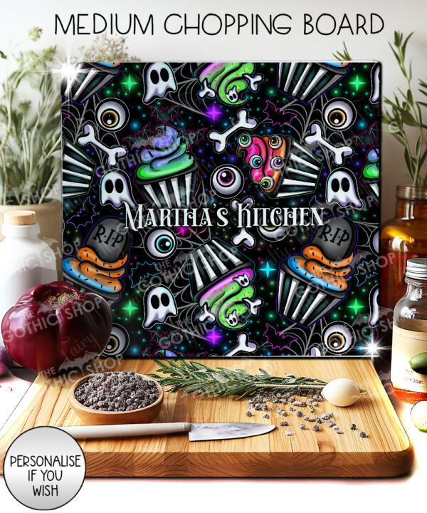 20682 spooky cupcakes gothic large chopping board 1