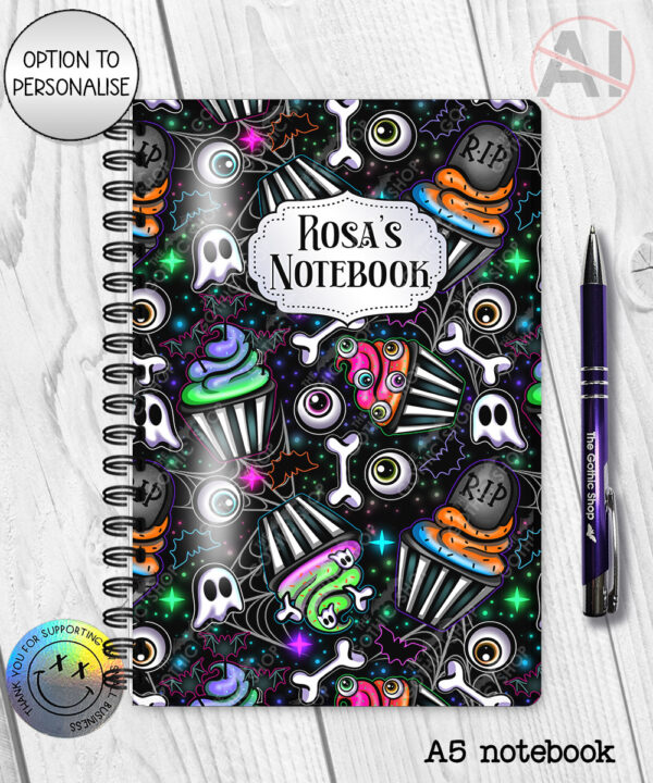 20684 spooky cupcakes gothic notebook 1