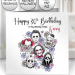 20691 horror movie characters halloween card 2
