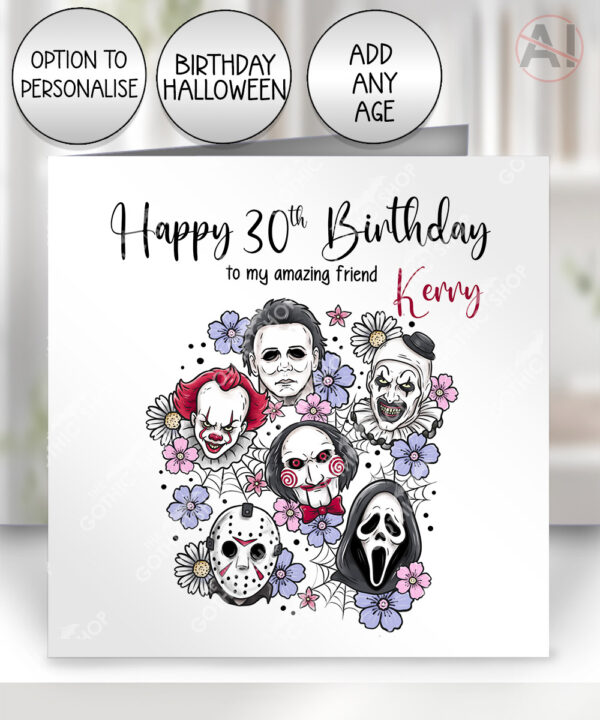 20691 horror movie characters halloween card 2