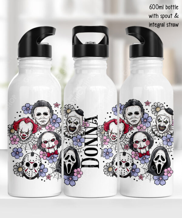20694 horror movie characters halloween water bottle 1
