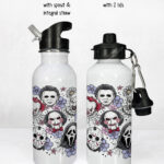 20694 horror movie characters halloween water bottle 3